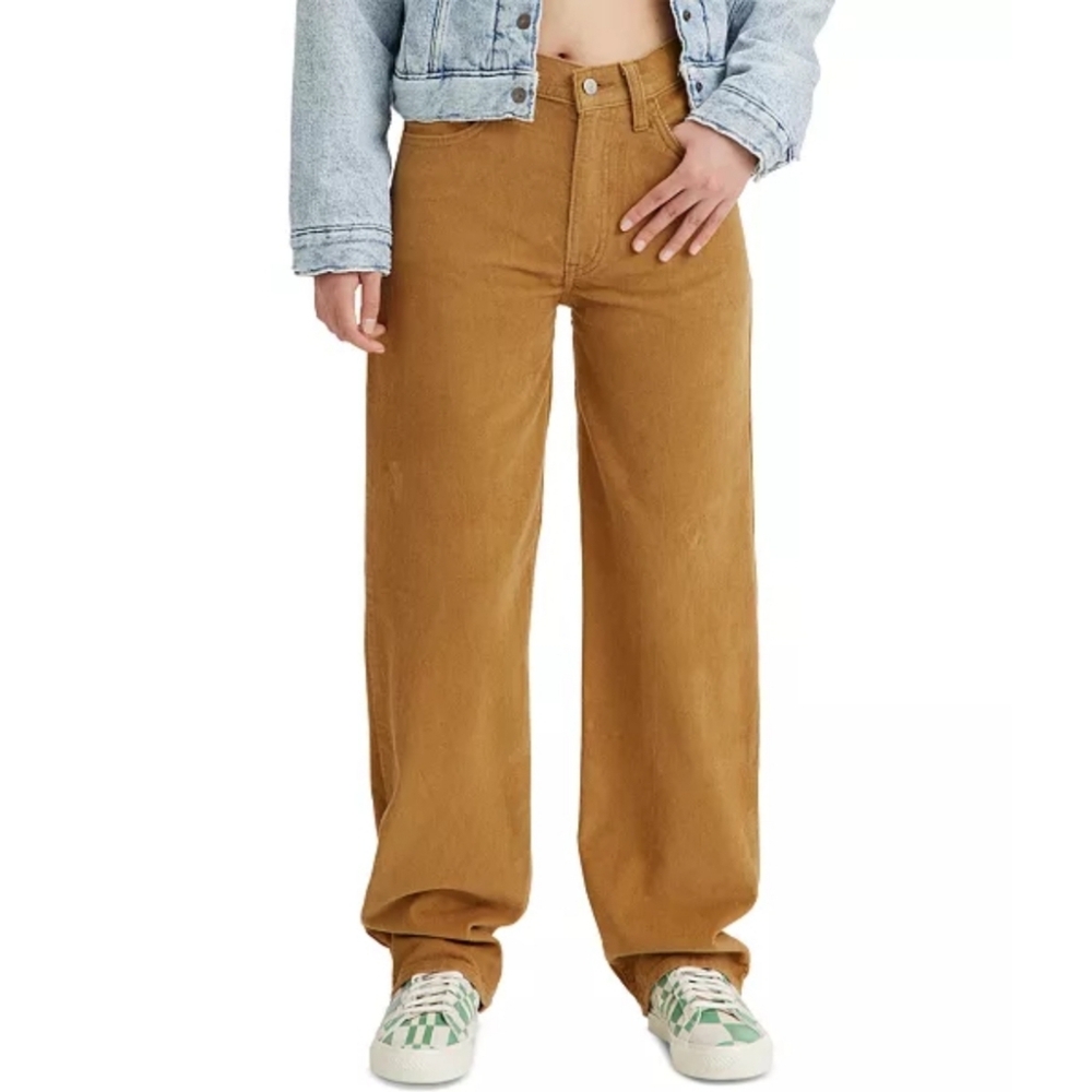 Levi's '94 Baggy Dijon Brown Corduroy Straight Leg Mid Rise Pants Size 24